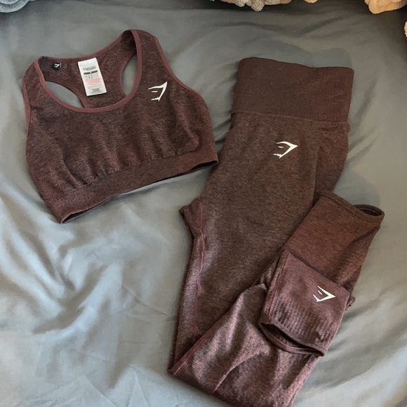 Gymshark vital rise set Brown Marl - Picture 1 of 6
